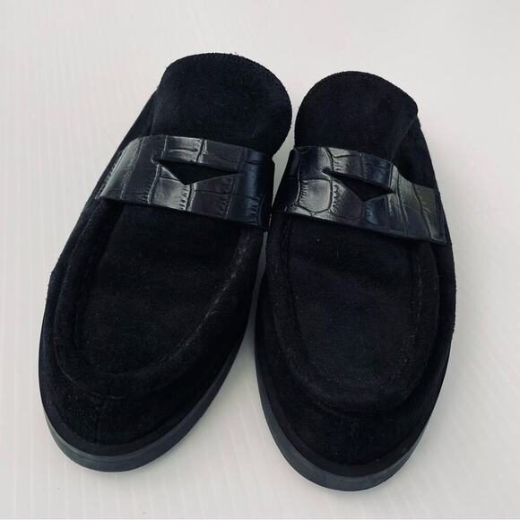 Free People Payton suede penny loafer mule black size 37 (6.5 US ) - Picture 3 of 10